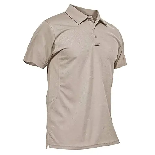 MAGCOMSEN erkaklar polo ko'ylagi Tez quriydigan, ish unumdorligi yuqori, qisqa yengli taktik ko'ylaklar Pique Jersey golf ko'ylagi - 1
