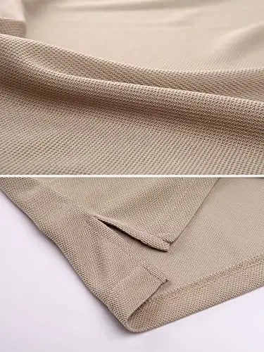 MAGCOMSEN erkaklar polo ko'ylagi Tez quriydigan, ish unumdorligi yuqori, qisqa yengli taktik ko'ylaklar Pique Jersey golf ko'ylagi - 4