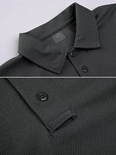 MAGCOMSEN Erkaklar Polo Ko'ylagi Tez Quriydigan Ishlash Qisqa Qisma Taktik Ko'ylaklar Pique Jersi Golf Ko'ylagi - 2