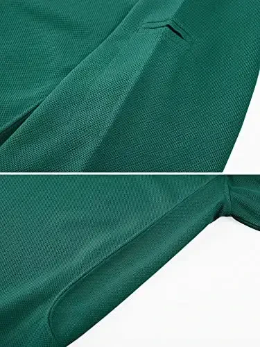 MAGCOMSEN erkaklar polo ko'ylagi tez quriydigan ishlash qisqa yengli taktik ko'ylaklar Pique Jersey golf ko'ylagi - 3