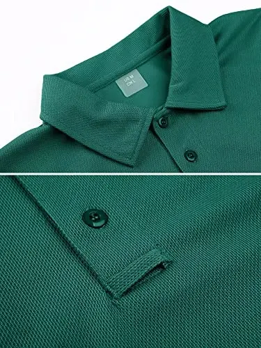 MAGCOMSEN erkaklar polo ko'ylagi tez quriydigan ishlash qisqa yengli taktik ko'ylaklar Pique Jersey golf ko'ylagi - 2