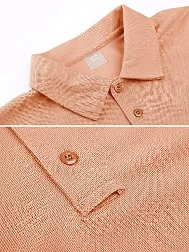 MAGCOMSEN erkaklar polo ko'ylagi tez quriydigan ishlash qisqa yengli taktik ko'ylaklar Pique Jersey Golf ko'ylagi - 2
