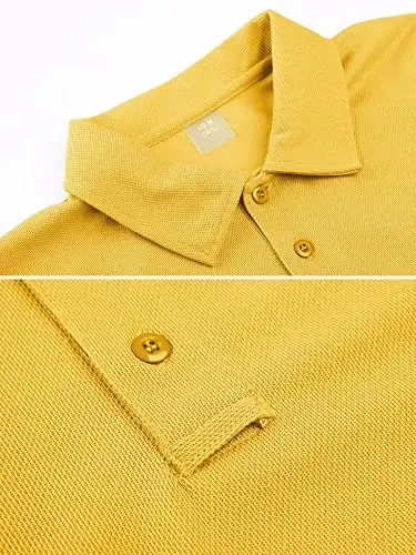 MAGCOMSEN Erkaklar Polo Ko'ylagi Tez Quriydigan Ishlash Qisqa Yengli Taktik Ko'ylaklar Pique Jersey Golf Ko'ylak - 2