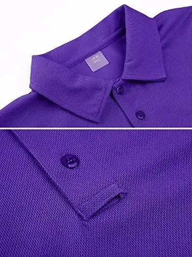 MAGCOMSEN Erkaklar Polo Ko'ylagi Tez Quriydigan Ishlash Qisqa Yengli Taktik Ko'ylaklar Pique Jersi Golf Ko'ylagi - 2