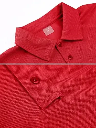 MAGCOMSEN Erkaklar polo ko'ylagi Tez quriydigan Performance Qisqa qisma Taktik ko'ylaklar Pique Jersey Golf ko'ylagi - 2