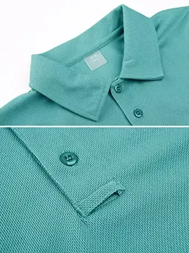 MAGCOMSEN erkaklar polo ko'ylagi Tez quriydigan Performance qisqa yengli taktik ko'ylaklar Pique Jersey Golf ko'ylagi - 2
