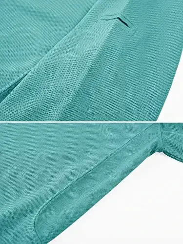 MAGCOMSEN erkaklar polo ko'ylagi Tez quriydigan Performance qisqa yengli taktik ko'ylaklar Pique Jersey Golf ko'ylagi - 3