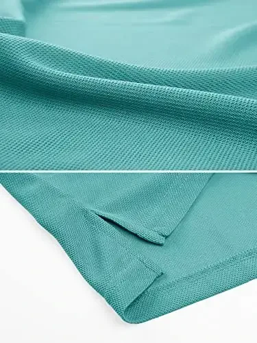 MAGCOMSEN erkaklar polo ko'ylagi Tez quriydigan Performance qisqa yengli taktik ko'ylaklar Pique Jersey Golf ko'ylagi - 4