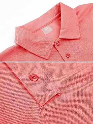 MAGCOMSEN erkaklar polo ko'ylagi Tez quriydigan Performance qisqa yengli taktik ko'ylaklar Pique Jersey Golf ko'ylagi - 2