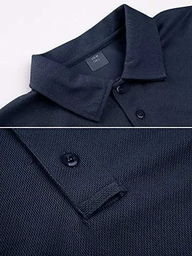MAGCOMSEN erkaklar polo ko'ylagi Tez quriydigan Performance qisqa yengli taktik ko'ylaklar Pique Jersey Golf ko'ylagi - 2