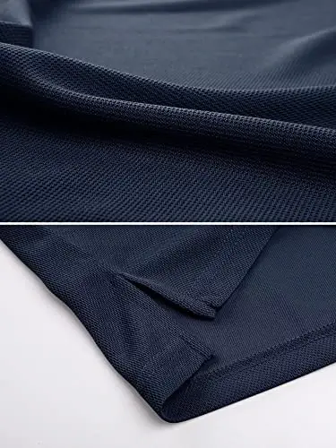 MAGCOMSEN erkaklar polo ko'ylagi Tez quriydigan Performance qisqa yengli taktik ko'ylaklar Pique Jersey Golf ko'ylagi - 4