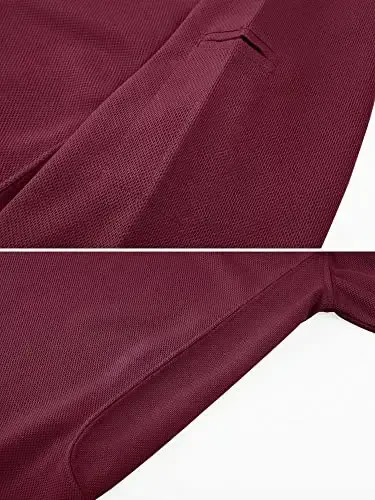 MAGCOMSEN erkaklar polo ko'ylagi Tez quriydigan Performance qisqa yengli taktik ko'ylaklar Pique Jersey golf ko'ylagi - 3