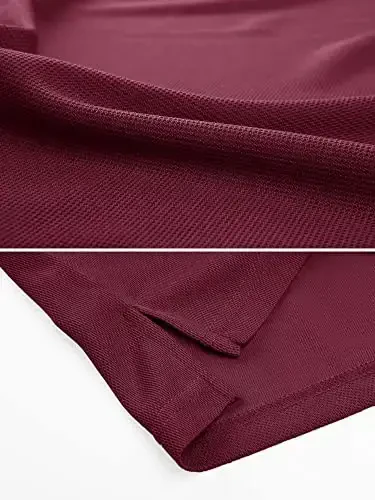 MAGCOMSEN erkaklar polo ko'ylagi Tez quriydigan Performance qisqa yengli taktik ko'ylaklar Pique Jersey golf ko'ylagi - 4