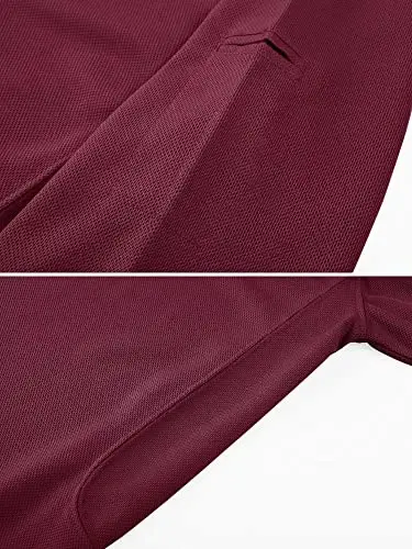 MAGCOMSEN erkaklar polo ko'ylagi Tez quriydigan Performance qisqa yengli taktik ko'ylaklar Pique Jersey golf ko'ylagi - 3