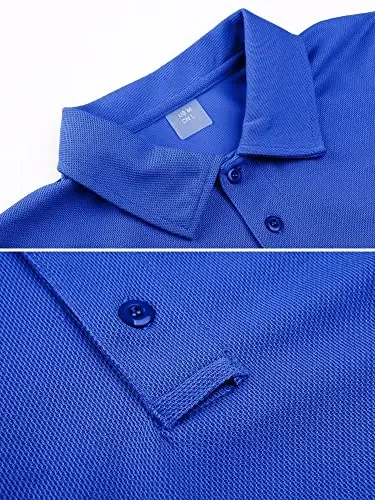 MAGCOMSEN erkaklar polo ko'ylagi Tez quriydigan Performance qisqa yengli taktik ko'ylaklar Pique Jersey Golf ko'ylagi - 2