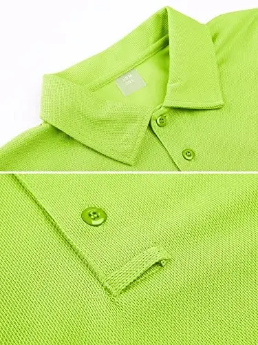 MAGCOMSEN erkaklar polo ko'ylagi Tez quriydigan Performance qisqa yengli taktik ko'ylaklar Pique Jersey Golf ko'ylagi - 2