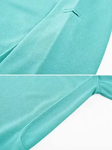 MAGCOMSEN erkaklar polo ko'ylagi tez quriydigan, qisqa yengli taktik ko'ylaklar Pike Jersey golf ko'ylagi - 3