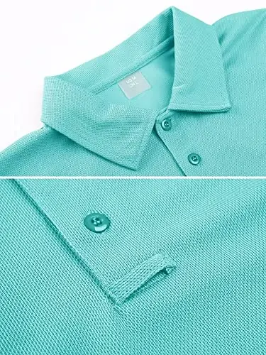 MAGCOMSEN erkaklar polo ko'ylagi tez quriydigan, qisqa yengli taktik ko'ylaklar Pike Jersey golf ko'ylagi - 2