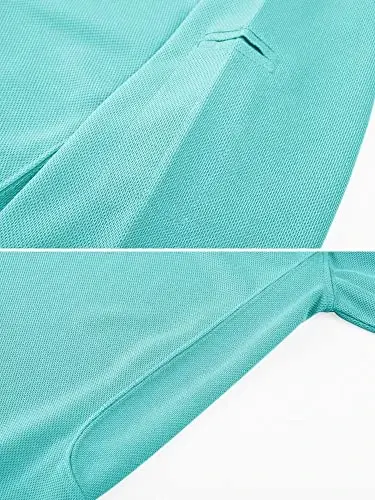 MAGCOMSEN erkaklar polo ko'ylagi tez quriydigan, qisqa yengli taktik ko'ylaklar Pike Jersey golf ko'ylagi - 3