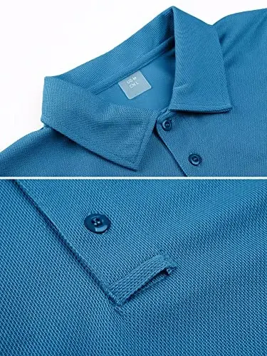 MAGCOMSEN erkaklar polo ko'ylagi tez quriydigan qisqa yengli taktik ko'ylaklar Pique Jersey golf ko'ylagi - 2