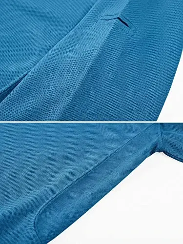 MAGCOMSEN erkaklar polo ko'ylagi tez quriydigan qisqa yengli taktik ko'ylaklar Pique Jersey golf ko'ylagi - 3
