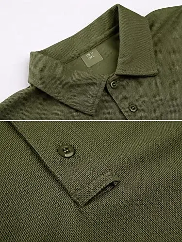 MAGCOMSEN Erkaklar Polo Ko'ylagi Tez Quriydigan Yengil Qisqa Qisma Taktik Ko'ylaklar Pique Jersi Golf Ko'ylagi - 2