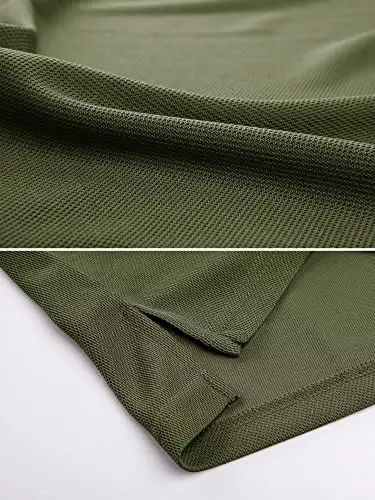 MAGCOMSEN Erkaklar Polo Ko'ylagi Tez Quriydigan Yengil Qisqa Qisma Taktik Ko'ylaklar Pique Jersi Golf Ko'ylagi - 4