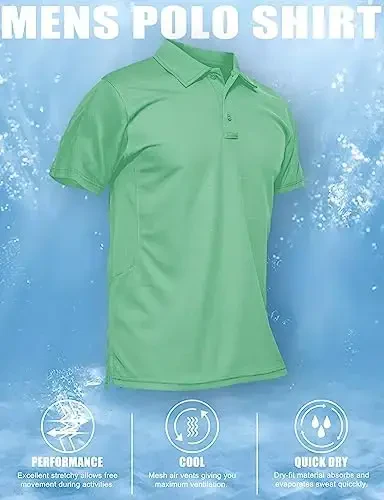 MAGCOMSEN Erkaklar Polosi Tez Quriydigan Ishlash Qisqa Yengli Taktik Ko'ylaklar Pique Jersey Golf Ko'ylak - 6