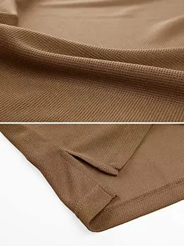 MAGCOMSEN erkaklar polosi tez quriydigan qisqa yengli taktik ko'ylaklar Pique Jersey Golf ko'ylagi - 4