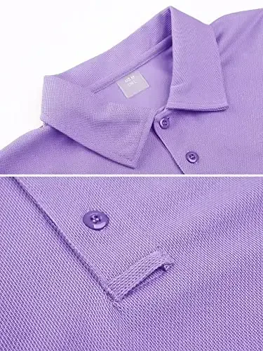 MAGCOMSEN erkaklar polosi tez quriydigan, qisqa yengli taktik ko'ylaklar Pique Jersey Golf ko'ylak - 2