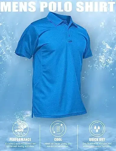 MAGCOMSEN Men's Polo Shirt Quick Dry Performance Short Sleeve Tactical Shirts Pique Jersey Golf Shirt - 6