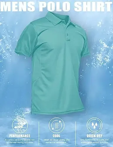 MAGCOMSEN Men's Polo Shirt Quick Dry Performance Short Sleeve Tactical Shirts Pique Jersey Golf Shirt - 6