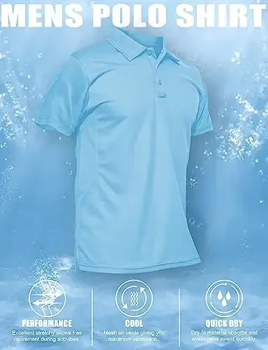 MAGCOMSEN Men's Polo Shirt Quick Dry Performance Short Sleeve Tactical Shirts Pique Jersey Golf Shirt - 6