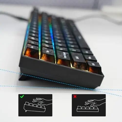 MageGee Portable 60% Mechanical Gaming Keyboard, MK-Box RGB Backlit Compact 68 Keys Mini Wired Office Keyboard with Red Switch for Windows Laptop PC Mac - Black Carbon Fiber - MAGEGEE (1)