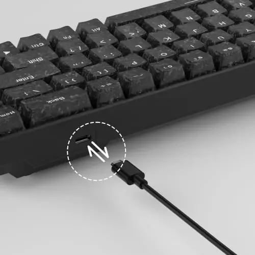 MageGee Portable 60% Mechanical Gaming Keyboard, MK-Box RGB Backlit Compact 68 Keys Mini Wired Office Keyboard with Red Switch for Windows Laptop PC Mac - Black Carbon Fiber - 4