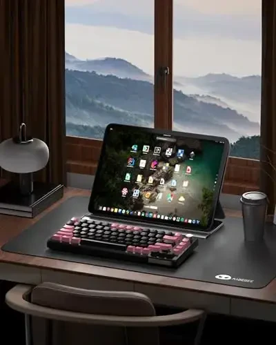 MageGee SKY81 75% Wireless Gasket Mechanical Gaming Keyboard, Hot Swappable RGB Custom Creamy Keyboard w/ 5-Layer Padding, BT/2.4G/USB-C, Knob Control, NKRO for Win/Mac (Pink&Black, Blue Whale Switch) - MAGEGEE