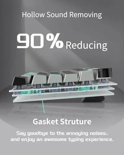 MageGee SKY81 75% Mechanical Gaming Keyboard, Gasket Hot Swappable Wired Custom Creamy Keyboard with 5-Layer Sound Dampening, Knob Control, RGB Backlit, NKRO for Win/Mac (Dark Elf, Blue Whale Switch) - 2