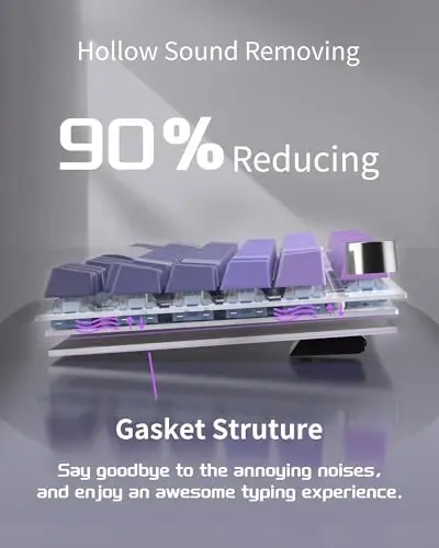 MageGee SKY81 75% Mechanical Gaming Keyboard, RGB Hot Swappable Wired Custom Creamy Keyboards with 5-Layer Sound Dampening, Knob, Side Printed Keycaps for Win/Mac (Dark Purple, Blue Whale Switch) - 2