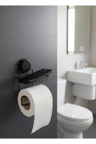 Magic Fix Sihirli Yapışkan Siyah Yedekli Wc Kağıtlık-Siyah - OKYANUS HOME (1)