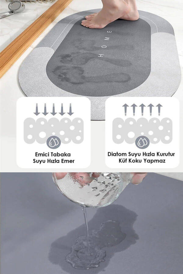 Magic Water Absorbent Bathroom Mat Non-Slip Base Foot Towel 40x60 3.5 Mm - 4