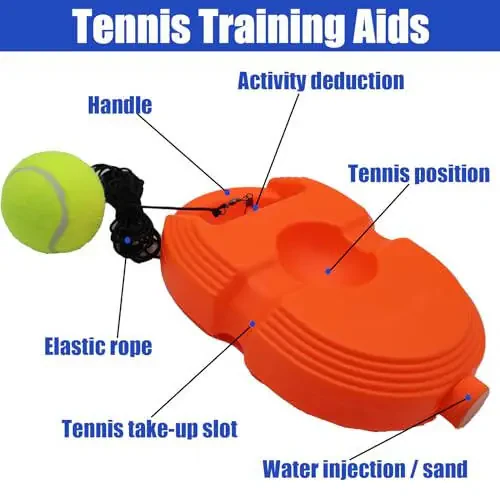 Magicorange Tennis Trainer Rebound Ball with 6 String Balls, Solo Tennis Training Equipment for Self Tennis Pracitce Training for Beginner - 3