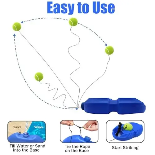 Magicorange Tennis Trainer Rebound Ball with 6 String Balls | Solo Tennis Training Equipment for Self Tennis Pracitce Training for Beginner - 4
