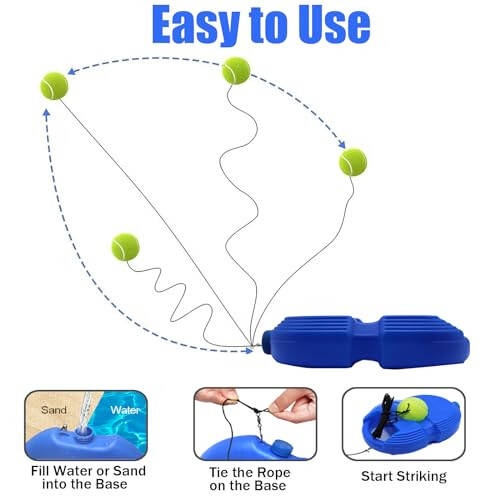 Magicorange Tennis Trainer Rebound Ball with 6 String Balls, Solo Tennis Training Equipment for Self Tennis Pracitce Training for Beginner - 4