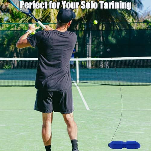 Magicorange Tennis Trainer Rebound Ball with 6 String Balls, Solo Tennis Training Equipment for Self Tennis Pracitce Training for Beginner - 6
