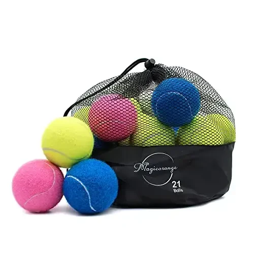 Magicorange Tennis Balls, 21 Pack Advanced Training Tennis Balls Bulk Practice Balls, Come with Mesh Bag for Easy Transport, Good for Beginner Training Ball - 1