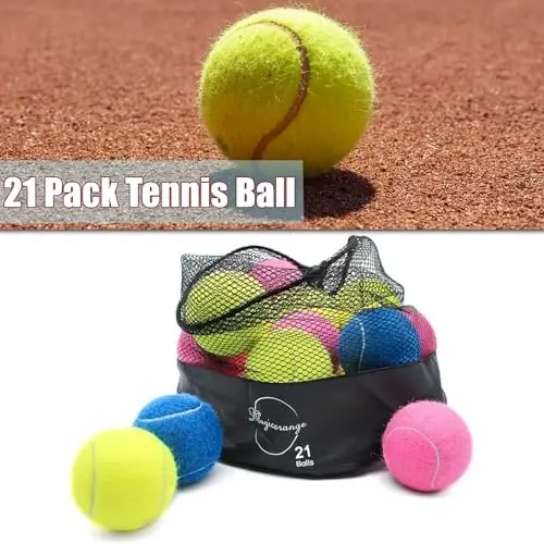 Magicorange Tennis Balls, 21 Pack Advanced Training Tennis Balls Bulk Practice Balls, Come with Mesh Bag for Easy Transport, Good for Beginner Training Ball - 4