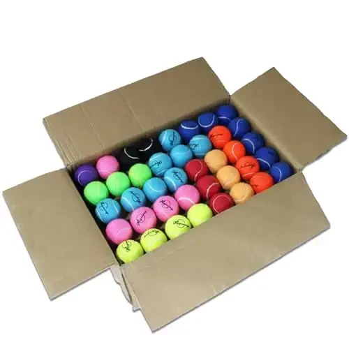 Magicorange Tennis Balls, 120 Pack Bulk Tennis Balls Pressureless Tennis Ball, Pet Dog Playing Balls, Good for Beginner Training Ball - MAGICORANGE