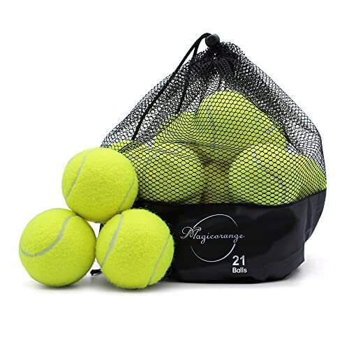 Magicorange Tennis Balls, 21 Pack Advanced Training Tennis Balls Practice Balls, Come with Mesh Bag for Easy Transport, Good for Beginner Training Ball - Magicorange