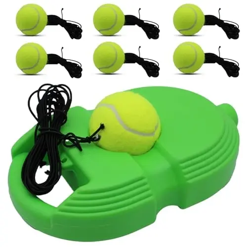 Magicorange Tennis Trainer Rebound Ball with 6 String Balls, Solo Tennis Training Equipment for Self Tennis Pracitce Training for Beginner - 1