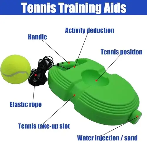 Magicorange Tennis Trainer Rebound Ball with 6 String Balls, Solo Tennis Training Equipment for Self Tennis Pracitce Training for Beginner - 3